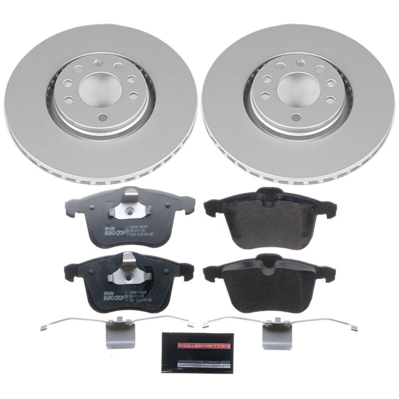 Power Stop 06-11 Saab 9-3 Front Euro-Stop Brake Kit Brake Kits - OE PowerStop