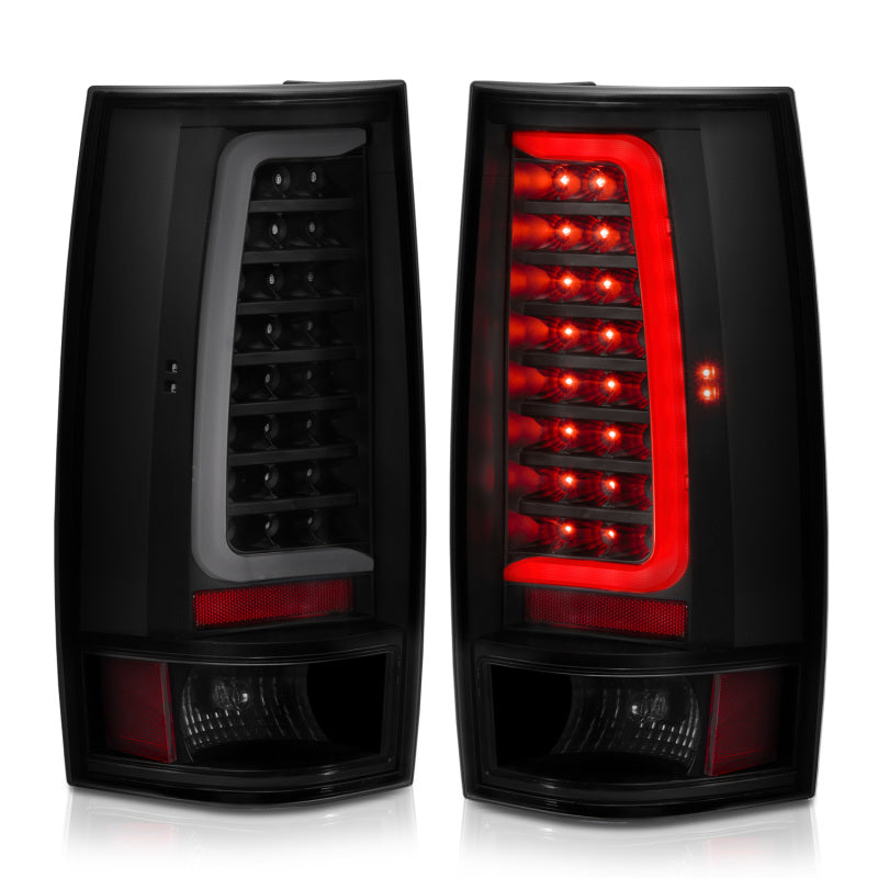 ANZO 2007-2014 Chevy Tahoe LED Taillight Plank Style Black w/Smoke Lens Tail Lights ANZO