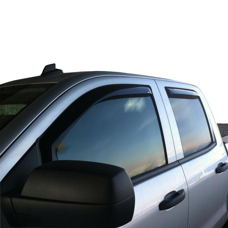 Westin 2014-2018 Chevy Silverado 1500 Dbl Cab Wade In-Channel Wind Deflector 4pc - Smoke Wind Deflectors Westin