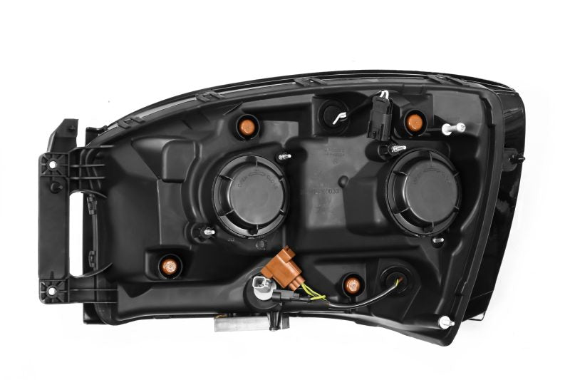 AlphaRex 06-08 Dodge Ram 1500HD LUXX LED Projector Headlights Plank Style Alpha Blk w/Seq Signal/DRL Headlights AlphaRex