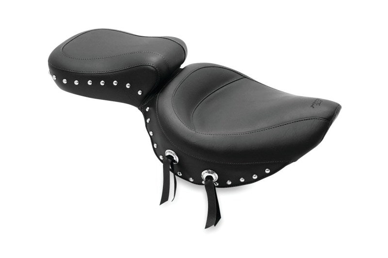 Mustang 87-04 Suzuki VS700/750/800 Intruder,S50 05-09 Std Touring 2PC Seat w/Studs - Black Two-Piece Motorcycle Seats Mustang Motorcycle