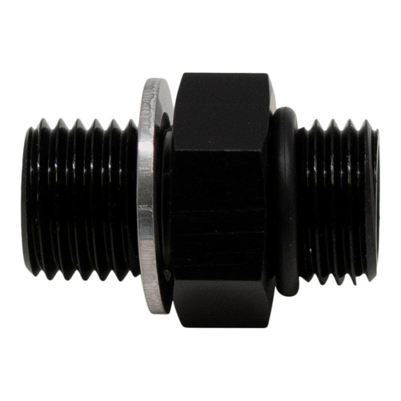 DeatschWerks 8AN ORB Male to M18 X 1.5 Metric Male (Incl O-Ring and Washer) - Anodized Matte Black Fittings DeatschWerks