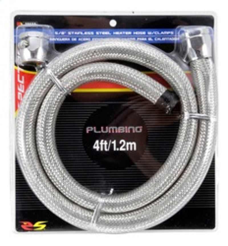 Spectre Stainless Steel Flex Heater Hose Kit 5/8in. Diameter - 4ft. Chrome Hoses Spectre