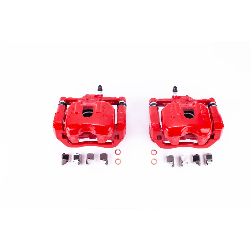 Power Stop 96-00 Toyota RAV4 Front Red Calipers w/Brackets - Pair Brake Calipers - Perf PowerStop