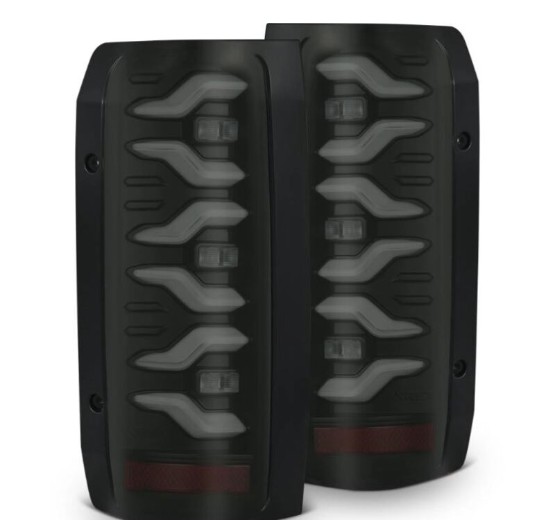 AlphaRex 87-96 Ford Bronco/F-150 Luxx-Series LED Tail Lights - Black Tail Lights AlphaRex
