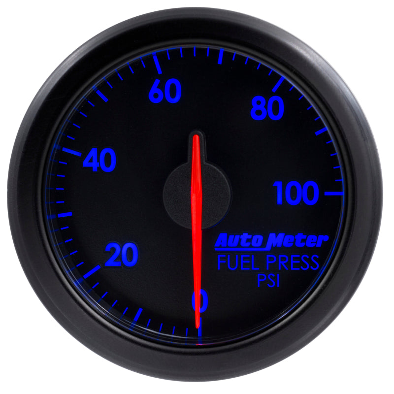 Autometer Airdrive 2-1/6in Fuel Pressure Gauge 0-100 PSI - Black Gauges AutoMeter