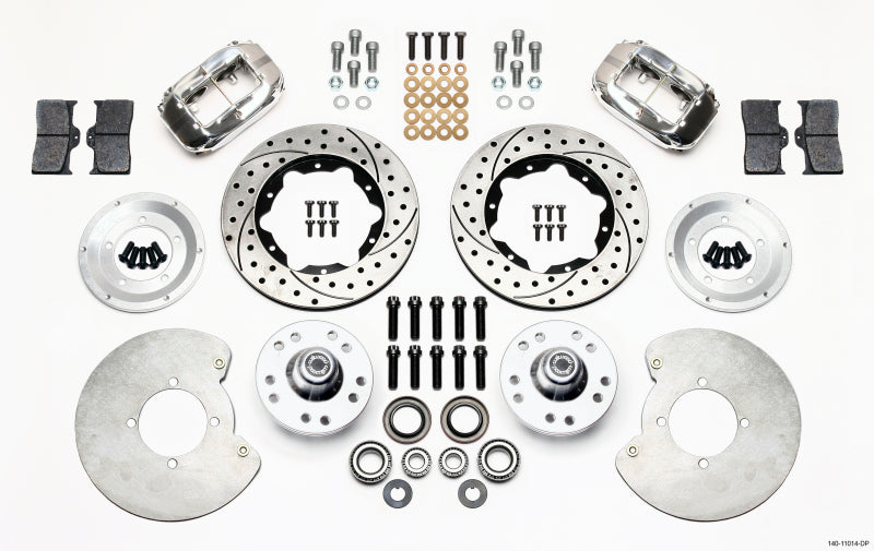 Wilwood Forged Dynalite Front Kit 11.00in Drill-Polished 37-48 Ford Psgr. 360 Plate Mount Big Brake Kits Wilwood