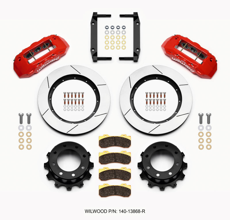 Wilwood TX6R Rear Kit 15.50in Red 2005-2012 Ford F250/F350 4WD Big Brake Kits Wilwood