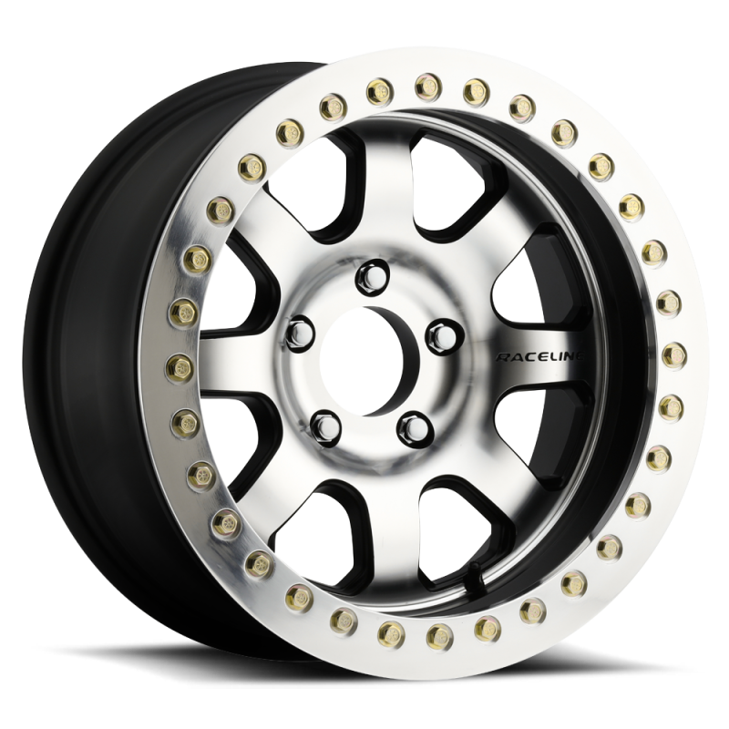 Raceline RT260 Avenger 17x8.5in/5x127 BP/-32mm Offset/83.82mm Bore - Black & Machined Beadlock Wheel Wheels - Cast Raceline