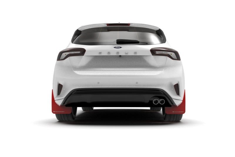 Rally Armor 19-25 Ford Focus ST MK4 Red UR Mud Flap w/White Logo Mud Flaps Rally Armor