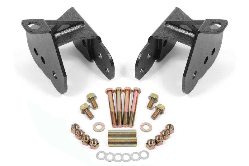 BMR 64-72 Chevy Chevelle Rear Control Arm Relocation Brackets - Black Hammertone Suspension Arms & Components BMR Suspension