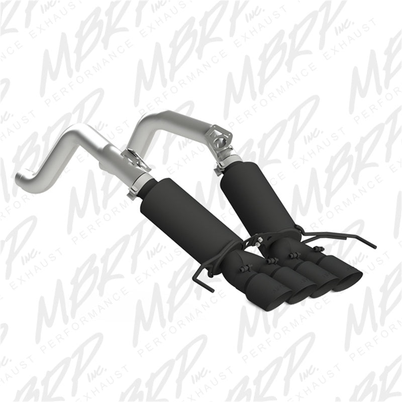 MBRP 14-19 Chevy Corvette V8 6.2L 3in Black Dual Cat Back w/ 4in Quad Dual Wall Tips Catback MBRP