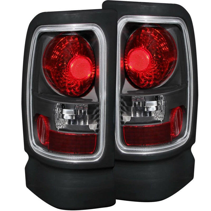 ANZO 1994-2001 Dodge Ram Taillights Black Tail Lights ANZO