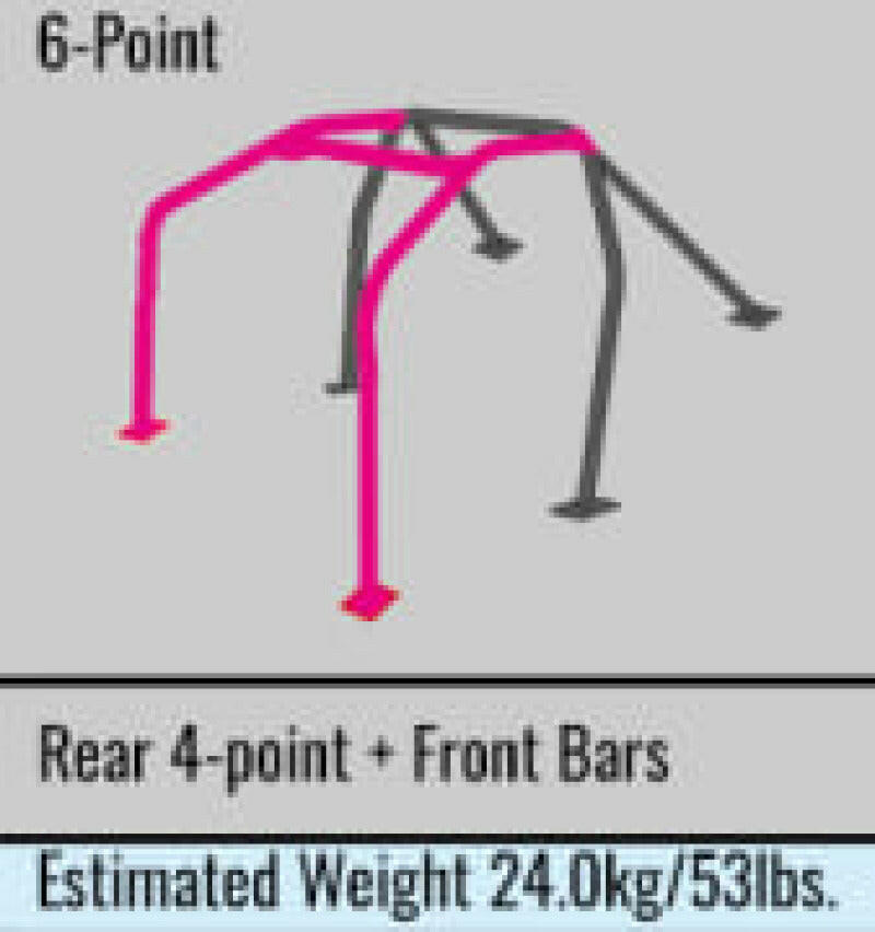 Cusco SFTY21 2-Passenger 6-Point BLK DASH-THROUGH Roll Cage Subaru STi GRB 08-14 (S/O/No Cancel) Roll Cages Cusco