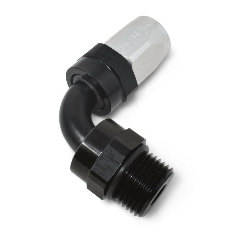 Russell Performance Hose End #6 to #6 Radius Inlet Port 90 Deg Blk/Clr Fittings Russell