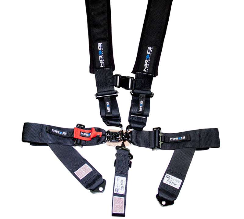 NRG SFI 16.1 5PT 3in Seat Belt Harness / Latch Link - Black Seat Belts & Harnesses NRG