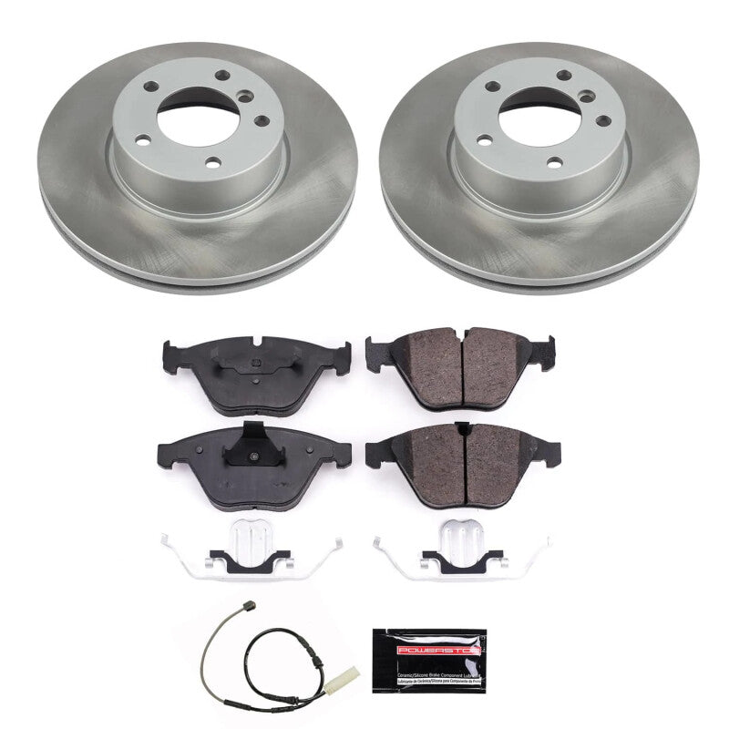 Power Stop 11-13 BMW 328i Front Semi-Coated Rotor Kit Brake Kits - Performance Blank PowerStop