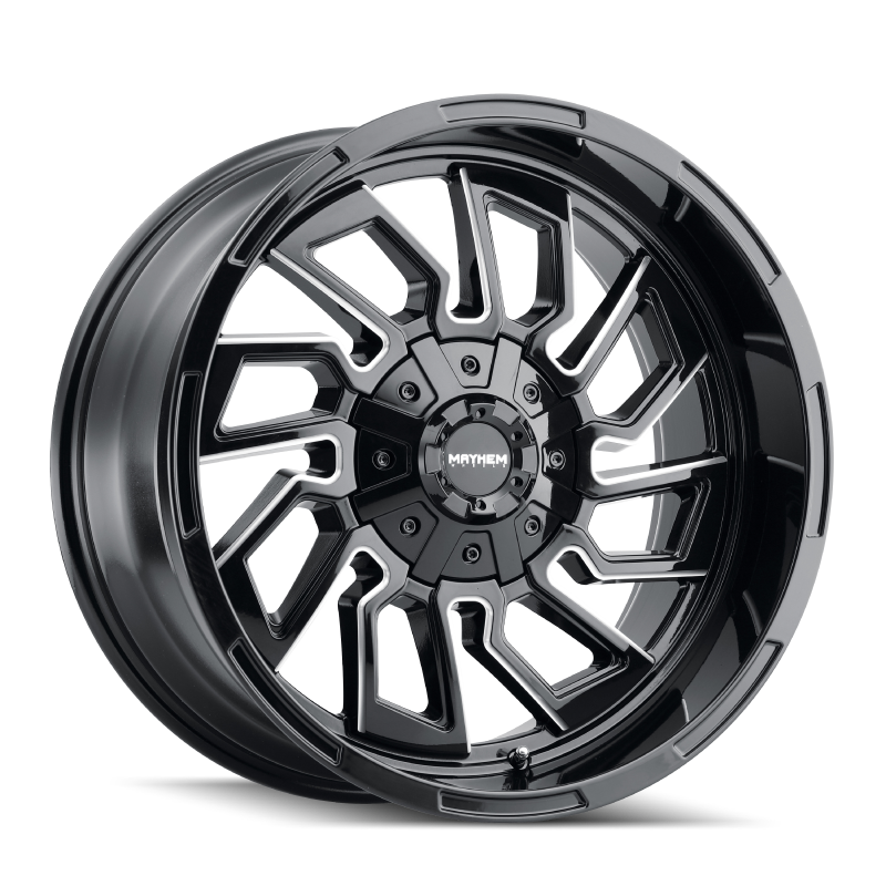 Mayhem 8111 Flywheel 20x9 / 5x127 BP / 0mm Offset / 87.1mm Hub Black w/ Milled Spokes Wheel Wheels - Cast Mayhem