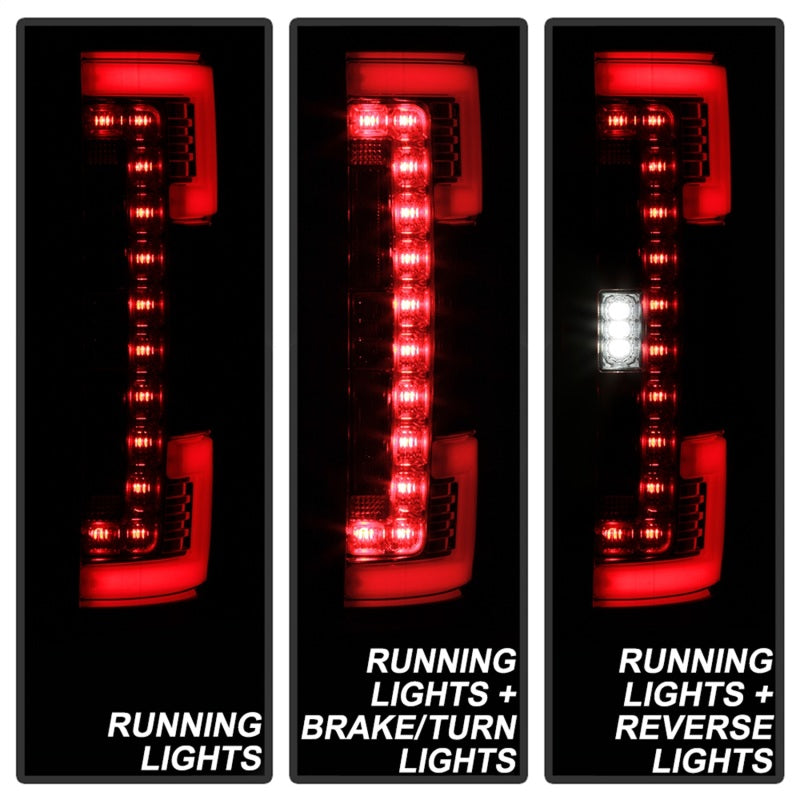 Spyder 17-18 Ford F-250 SD (w/Blind Spot Sensor) LED Tail Lights - Chrm (ALT-YD-FS17BS-LED-C) Tail Lights SPYDER