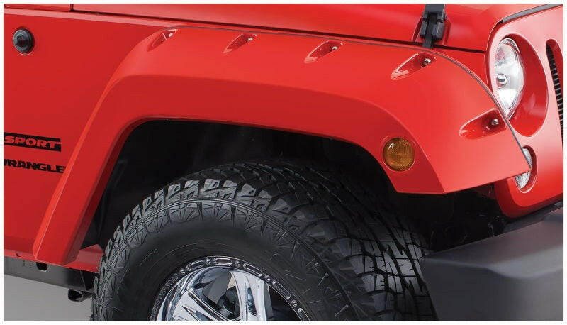 Bushwacker 07-18 Jeep Wrangler Pocket Style Flares 2pc - Black Fender Flares Bushwacker