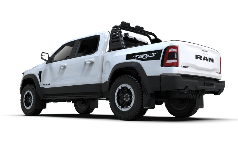Rally Armor 21-25 Dodge Ram 1500 TRX Black UR Mud Flap - White Logo Mud Flaps Rally Armor
