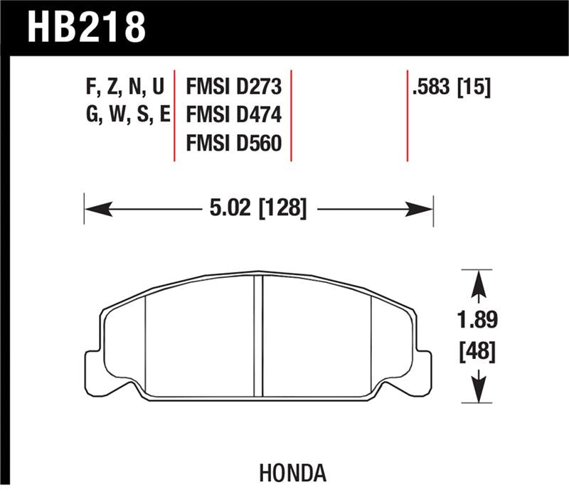 Hawk 1984-1985 Honda Accord Coupe 1800 LX 1.8 HPS 5.0 Front Brake Pads Brake Pads - Performance Hawk Performance