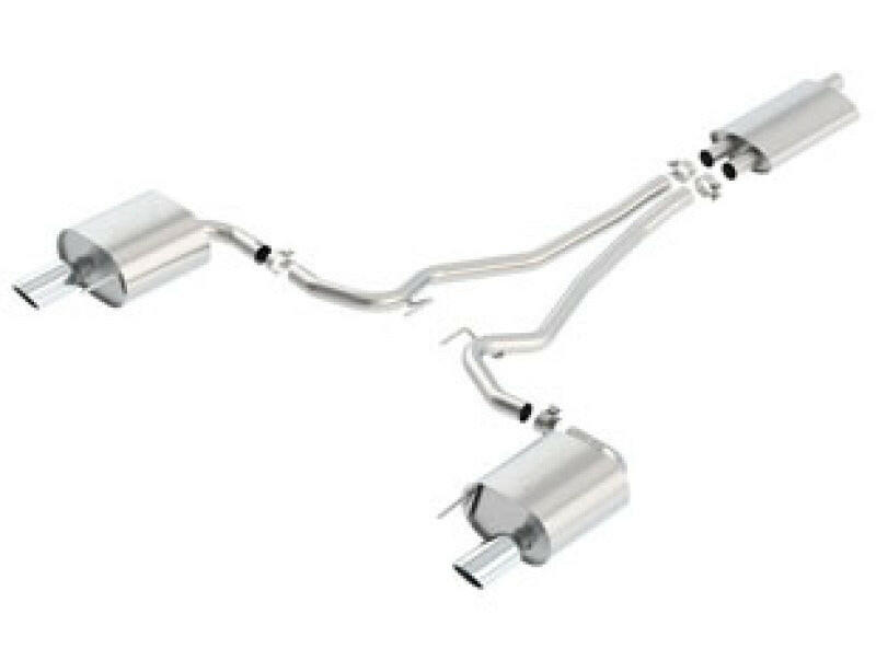 Borla 15-16 Ford Mustang EcoBoost 2.3L AT/MT EC-Type Cat Back SS Single Round Rolled Tips Exhaust Catback Borla