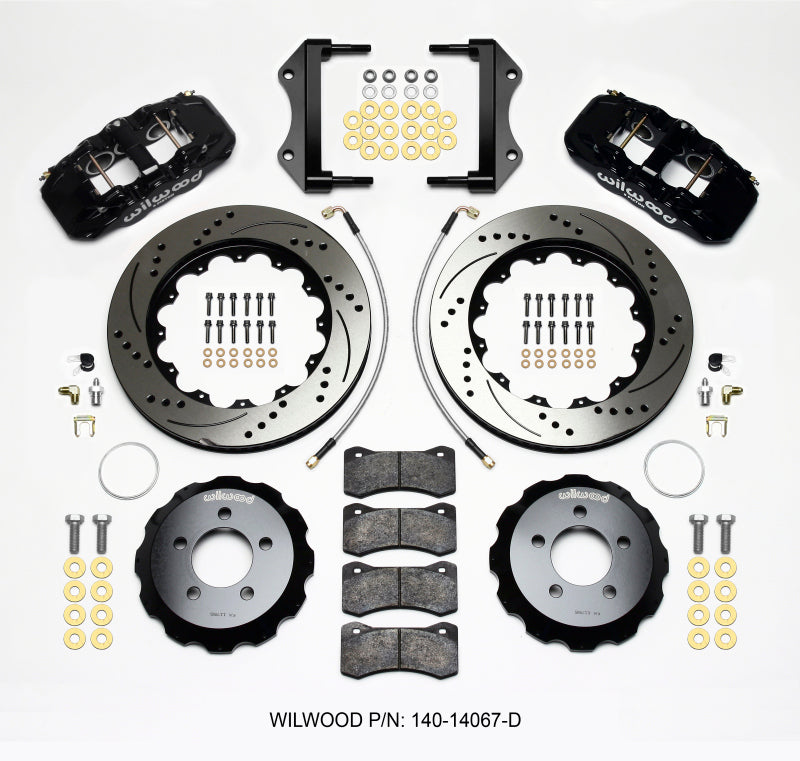 Wilwood AERO6 Front Hat Kit 14.25 Drilled 2014-Up Challenger w/Lines Big Brake Kits Wilwood