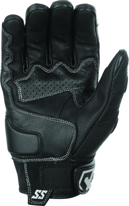 Speed and Strength Twist of Fate Leather Gloves Black/White - Small Gloves Speed and Strength