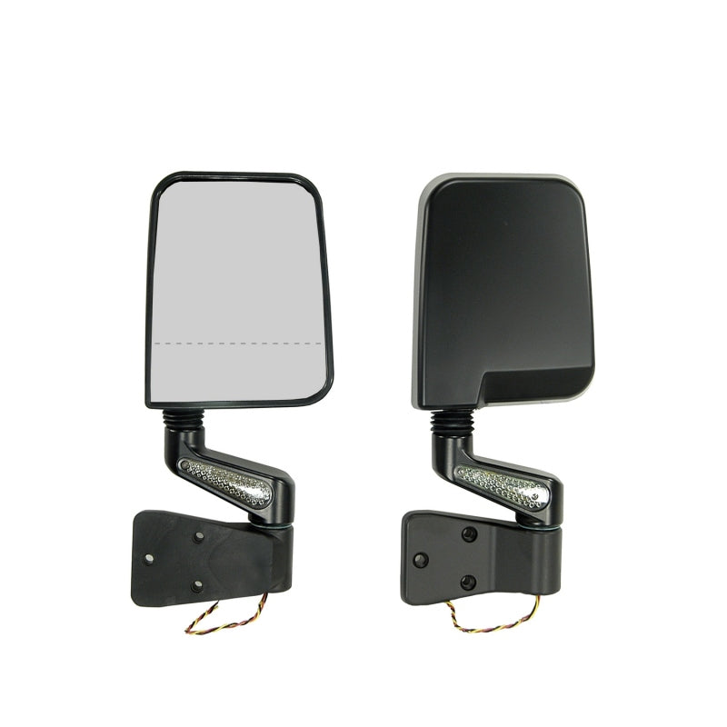 Rugged Ridge 87-02 Jeep Wrangler YJ/TJ Black Dual Focus Door Mirror Kit w/ LED Signal Exterior Trim Rugged Ridge