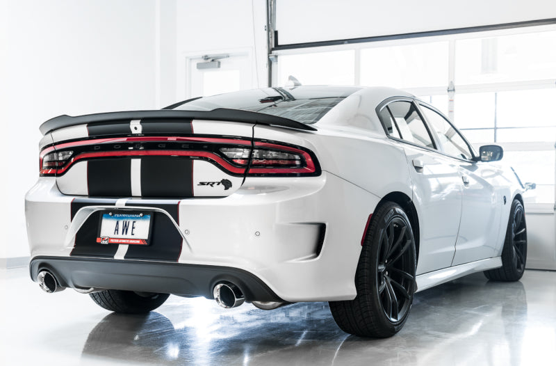 AWE Tuning 2015+ Dodge Charger 6.4L/6.2L SC Non-Resonated Touring Edition Exhaust - Silver Tips Catback AWE Tuning