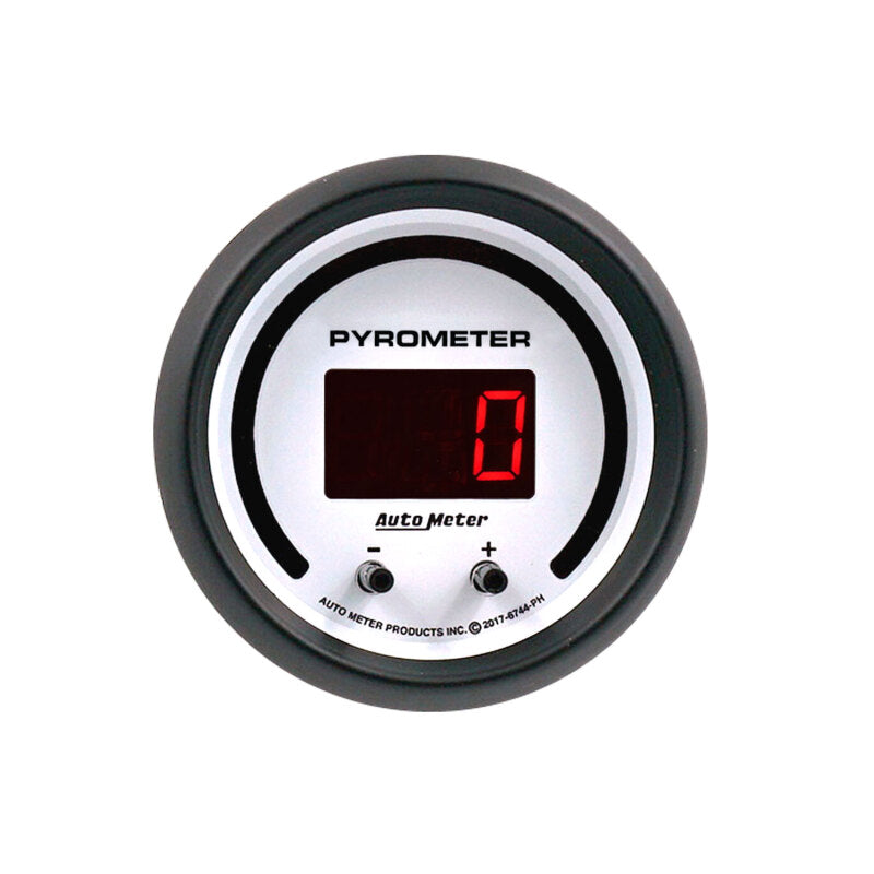 Autometer 52.4mm White Two Channel 0-2000 Degree Pyrometer (EGT) Phantom Elite Digital Gauge Gauges AutoMeter