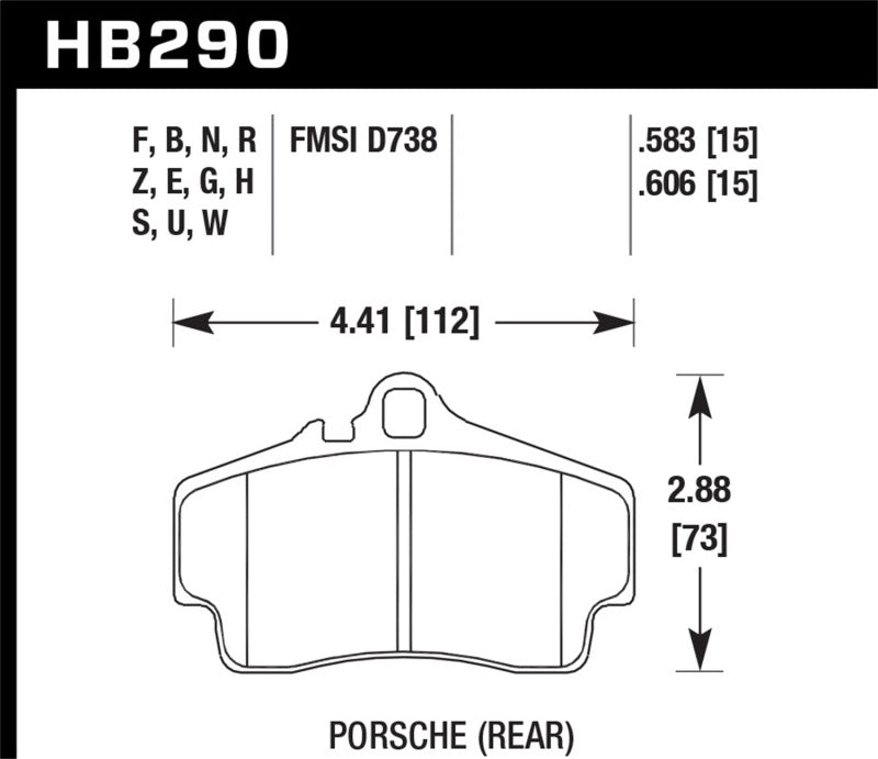 Hawk 98-08 Porsche 911 Rear ER-1 Brake Pad Set Brake Pads - Racing Hawk Performance