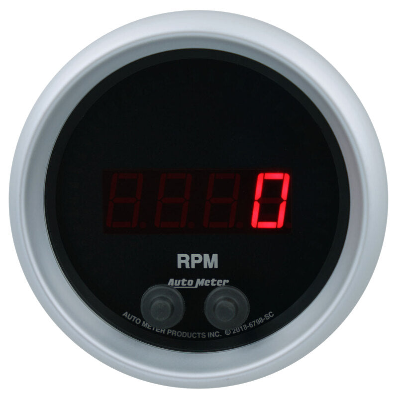 Autometer 85.7mm Black 0-16K RPM Tachometer Sport-Comp Elite Digital Gauge Gauges AutoMeter