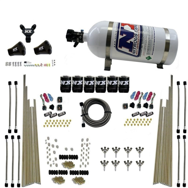 Nitrous Express 8 Cyl Triple-D Dry Direct Port 3 Stage Dry 6 Solenoids Nitrous Kit w/10lb Bottle Nitrous Systems Nitrous Express