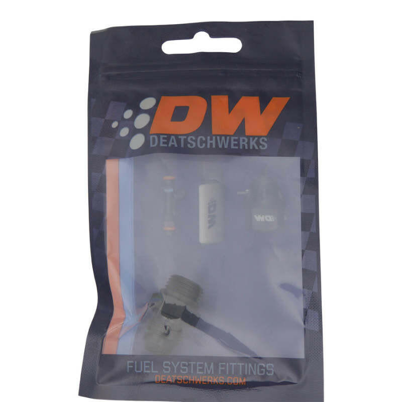 DeatschWerks 6AN ORB Male to 6AN Male Flare Adapter (Incl O-Ring) - Anodized Matte Black Fittings DeatschWerks