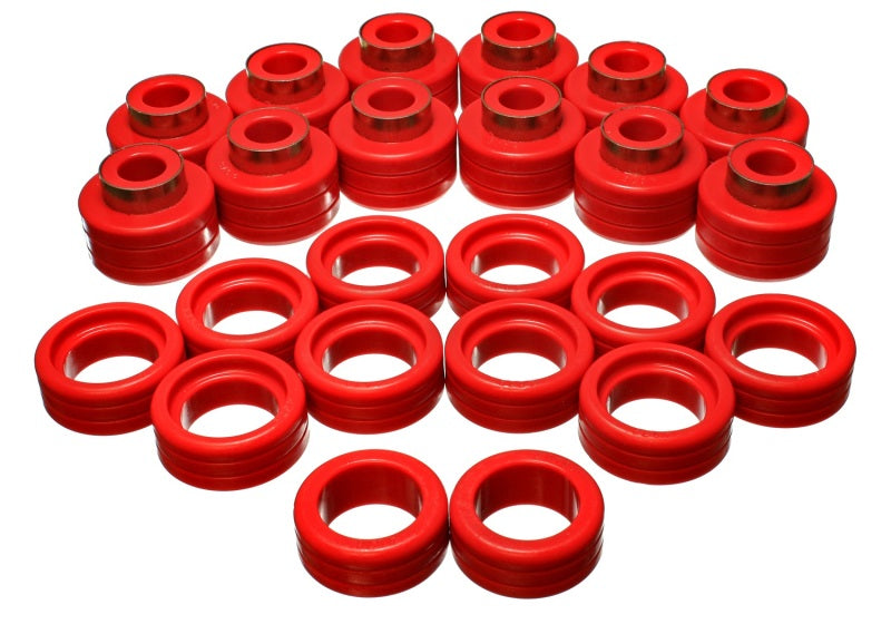 Energy Suspension 92-99 GM Denal XL/Suburban 2WD/Yukon XL 2WD Red Body (Cab) Mount Set Bushing Kits Energy Suspension