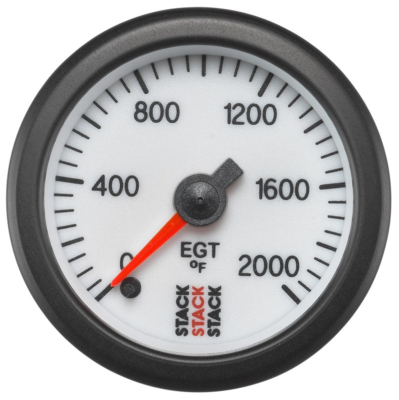 Autometer Stack 52mm 0-2000 Deg F Pro Stepper Motor Exhaust Gas Temp Gauge - White Gauges AutoMeter