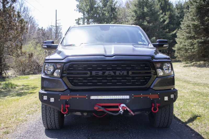 Fishbone Offroad 2019+ Ram 1500 Pike Winch Plate - Black Winch Accessories Fishbone Offroad