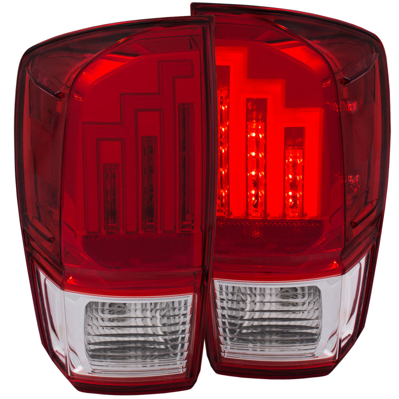 ANZO 2016-2017 Toyota Tacoma LED Taillights Red/Clear Tail Lights ANZO