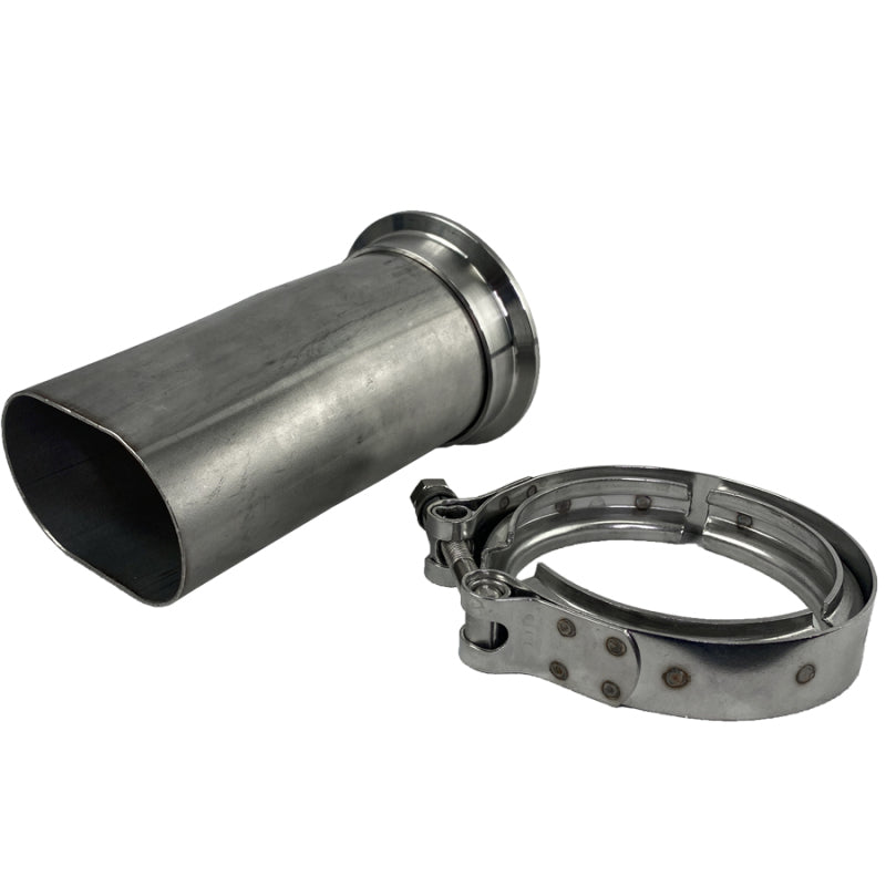 Granatelli 3in Round to 3in Oval Exhaust Pipe Adapter w/V-Band Connection Exhaust Adapters Granatelli Motor Sports