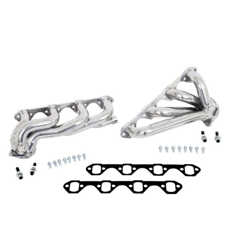 BBK 87-95 Ford F150 Truck 5.8 351 Shorty Unequal Length Exhaust Headers - 1-5/8 Silver Ceramic Headers & Manifolds BBK
