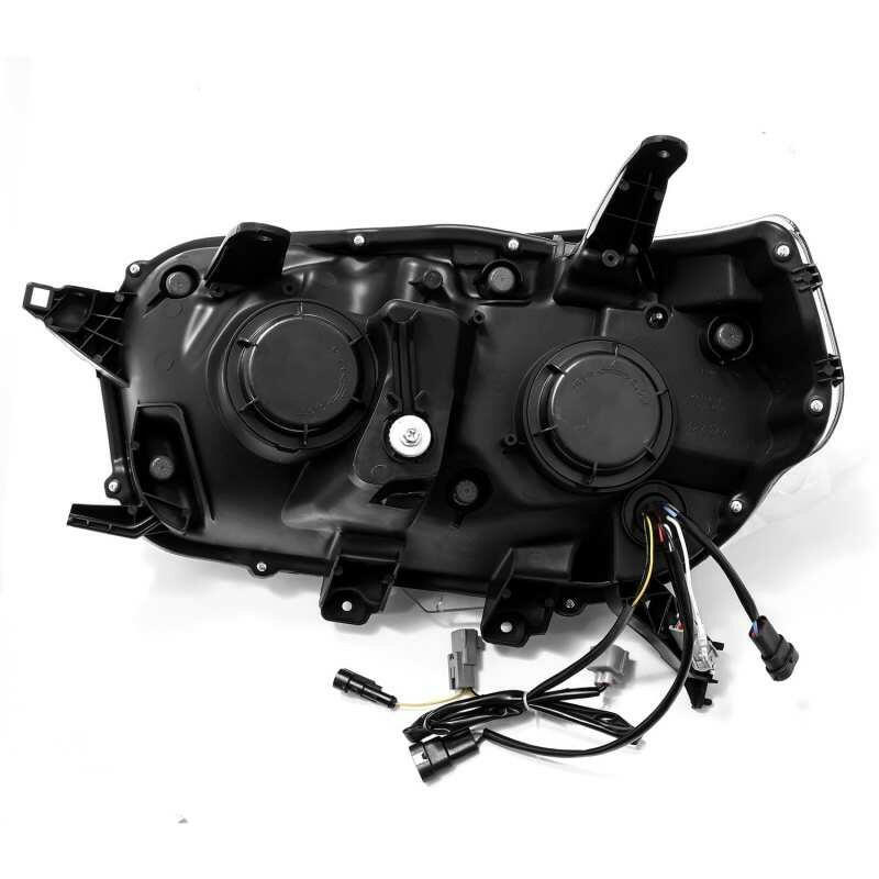 AlphaRex 10-13 Toyota 4Runner PRO-Series Proj Headlights Plank Style Alpha Blk w/Seq Signal/DRL Headlights AlphaRex