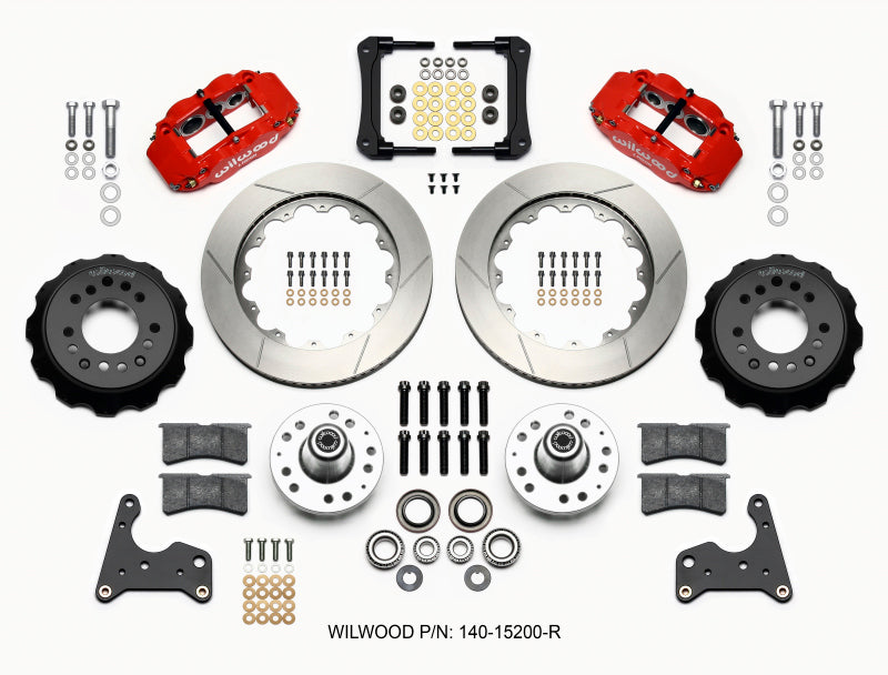 Wilwood Narrow Superlite 6R Front Hub Kit 14.00in Red 65-72 CDP C Body -Drum Big Brake Kits Wilwood