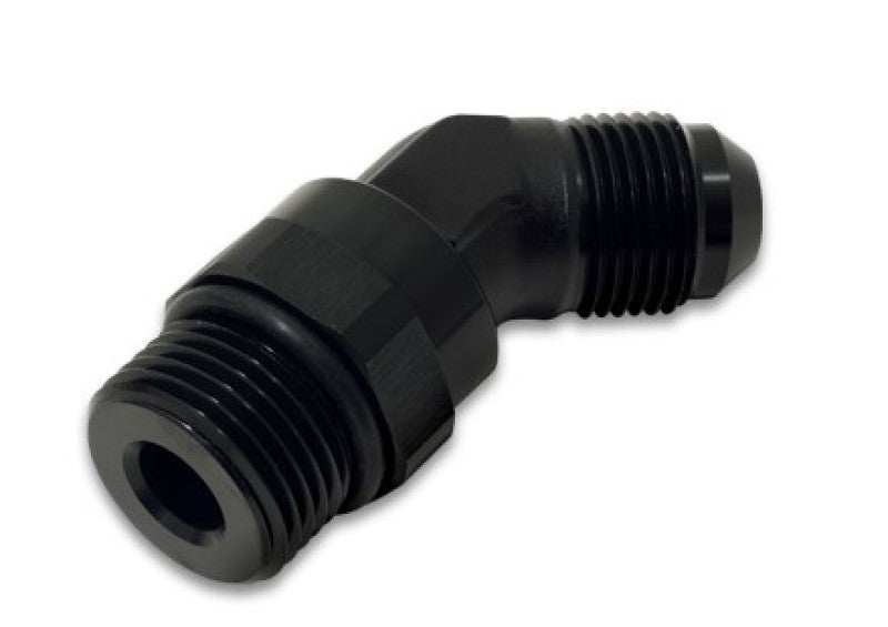 Vibrant -8AN Male to Male -8AN Straight Cut 45 Degree Adapter Fitting - Anodized Black Fittings Vibrant