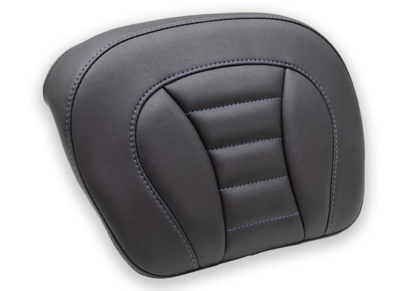 Mustang 08-21 Harley Electra Glide,Rd Glide,Rd King,Str Glide Tour-Pak Pad w/ Blue Stitch - Black Backrests Mustang Motorcycle