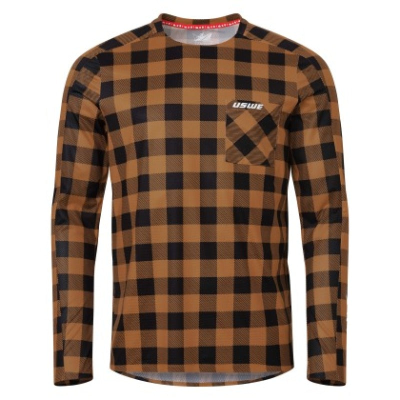 USWE Flannel Long Sleeve Lightweight Off-Road Jersey Bronze - Large Shirts USWE