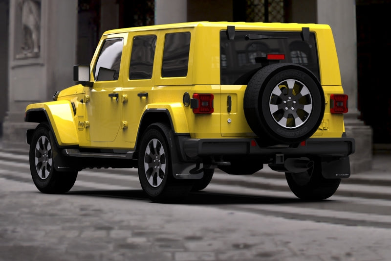 Rally Armor 18-25 Jeep JL Wrangler Black UR Mud Flap w/White Logo Mud Flaps Rally Armor