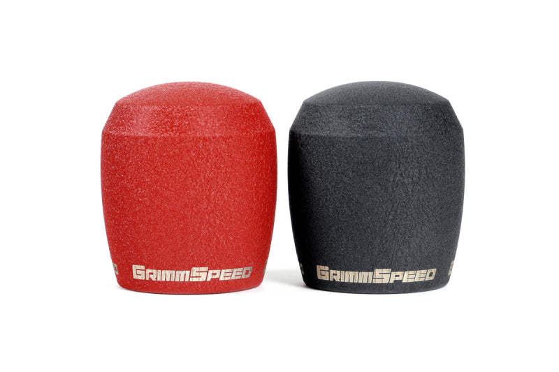 GrimmSpeed Stubby Shift Knob Stainless Steel Red - M12x1.25 Shift Knobs GrimmSpeed