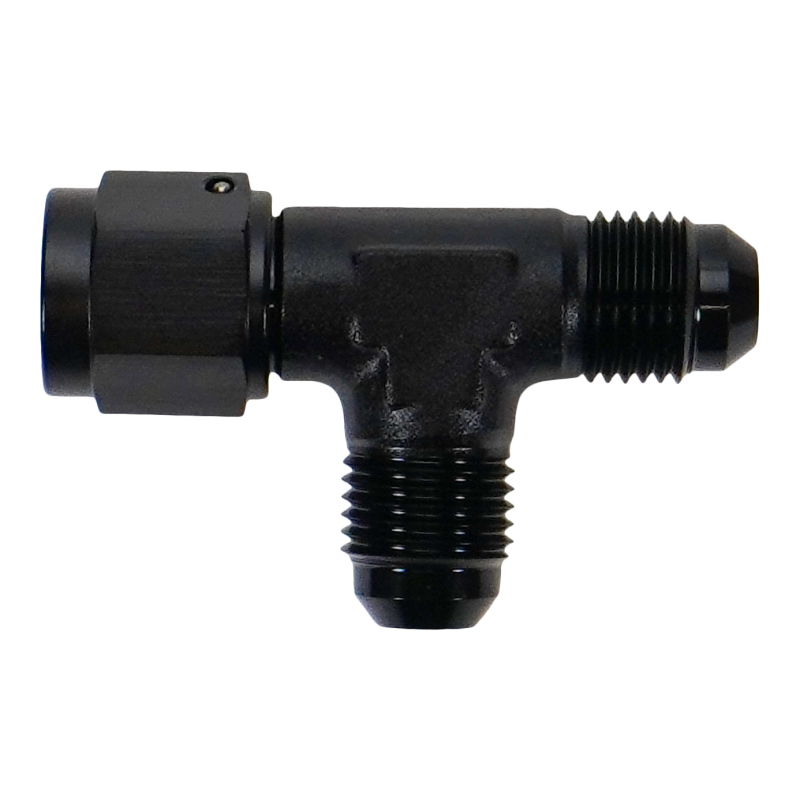DeatschWerks 6AN Male Flare to Female Flare Swivel Tee on Straight Fittings DeatschWerks